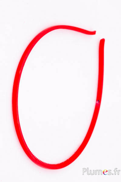 Serre-tête en plastique - largeur 4 mm - rouge